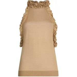 Liu Jo, Dames, Tops, Beige, Maat: S Viscose,