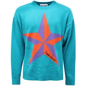 Moschino, Heren, Truien, Blauw, Maat: L Kasjmier,