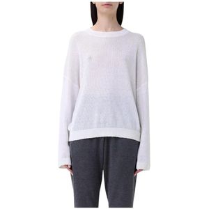 Brunello Cucinelli, Dames, Truien, Wit, Maat: S Linnen,