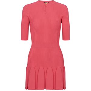 Balmain Wijd uitlopende gebreide jurk , Pink , Dames , Maat: XS
