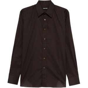 Tom Ford, Heren, Overhemden, Bruin, Maat: M