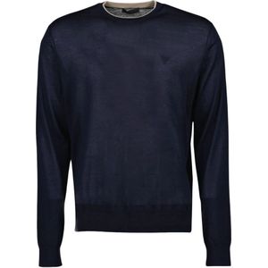 Prada, Heren, Truien, Blauw, Maat: M Zijde,