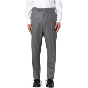 Thom Browne, Heren, Broeken, Grijs, Maat: S Leer,