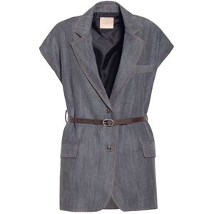 H2O, Dames, Jassen, Grijs, Maat: XS Leer,