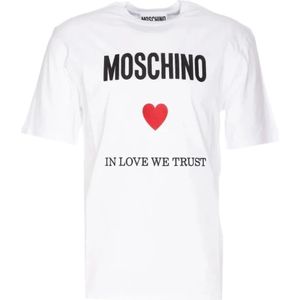 Moschino - In Love We Trust - T-shirt - Wit - 100% Katoen