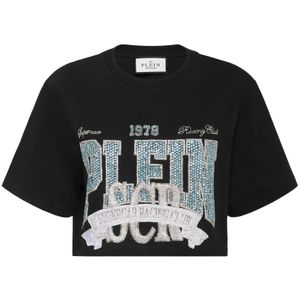 Philipp Plein, Dames, Tops, Zwart, Maat: M Katoen,
