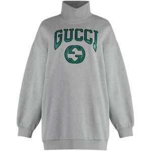 Gucci, Dames, Sweatshirts & Hoodies, Grijs, Maat: XS Jersey,