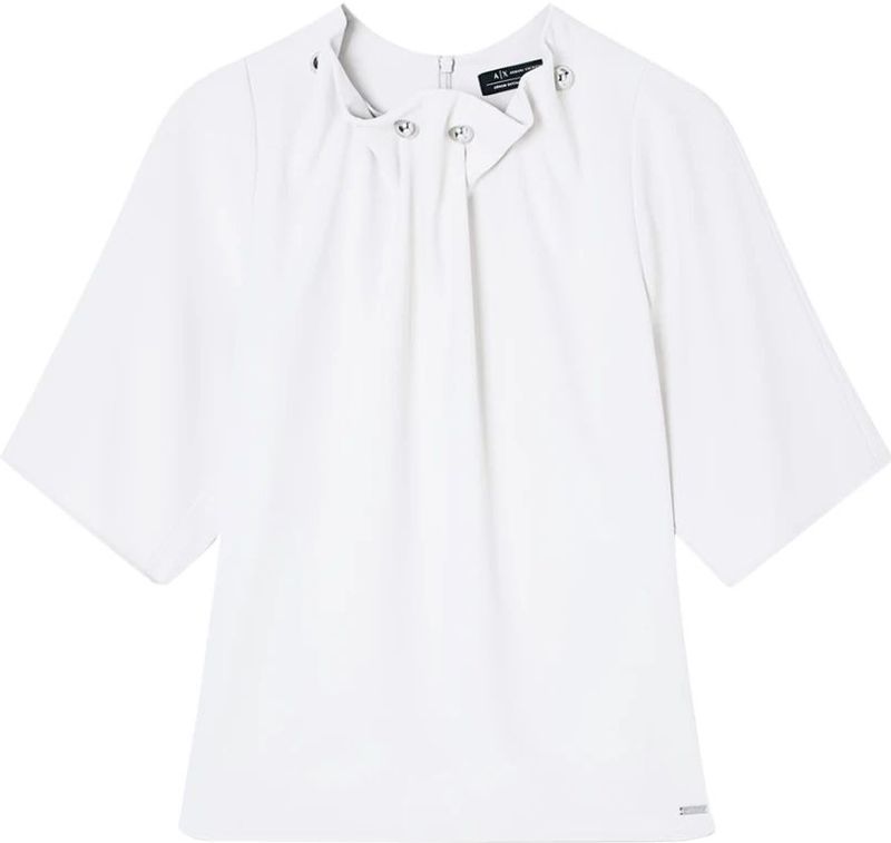 Armani Exchange - XW001256AF16125U1094 - Blouse - Wit - Korte Mouwen - Casual