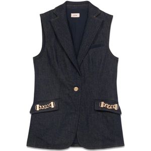 Oltre, Dames, Jassen, Blauw, Maat: S Denim,