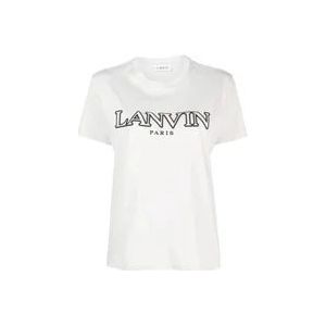Lanvin Geborduurd Logo T-Shirt - Regular Fit , White , Dames , Maat: L