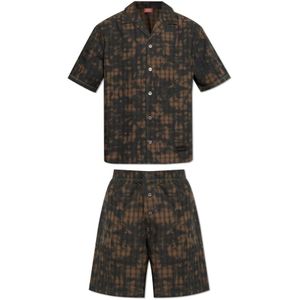 Diesel, Heren, Nachtkleding & Lounge, Bruin, Maat: L Tweed,