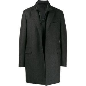 Fay, Heren, Mantels, Grijs, Maat: L Wol,