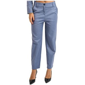 Alessia Santi, Dames, Broeken, Blauw, Maat: S Leer,