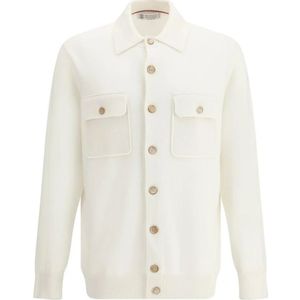 Brunello Cucinelli, Heren, Truien, Wit, Maat: L Kasjmier,