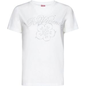 Kenzo, Dames, Tops, Wit, Maat: M Katoen,
