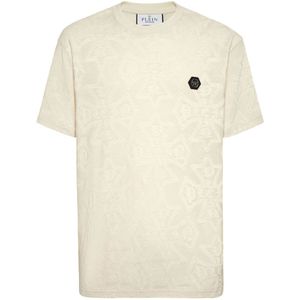 Philipp Plein, Heren, Tops, Beige, Maat: S Katoen,