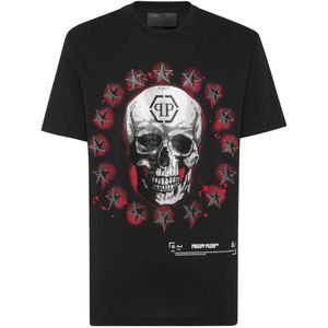 Philipp Plein, Heren, Tops, Zwart, Maat: XL Katoen,