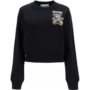 Moschino, Dames, Sweatshirts & Hoodies, Zwart, Maat: XS Katoen,