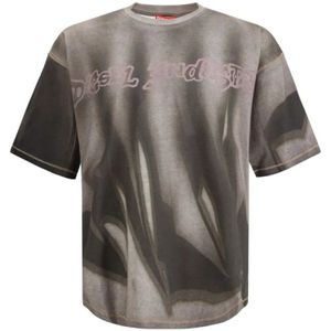 Diesel, Heren, Tops, Grijs, Maat: L Katoen,