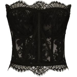 Dolce & Gabbana, Dames, Tops, Zwart, Maat: XS Katoen,