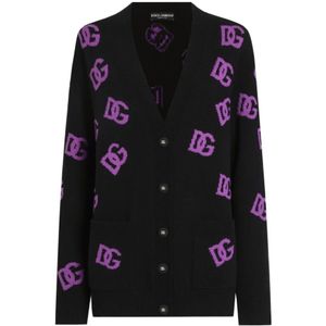 Dolce & Gabbana, Dames, Truien, Zwart, Maat: 2XS Wol,