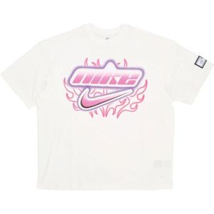 Nike, Dames, Tops, Wit, Maat: M Katoen,