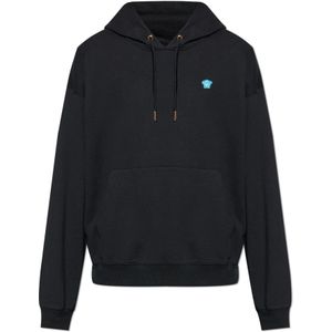 Versace, Heren, Sweatshirts & Hoodies, Zwart, Maat: 2XL Katoen,