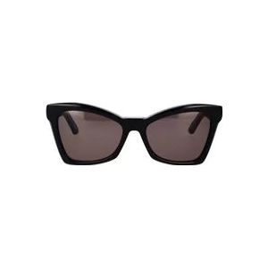 Balenciaga Dames Cat-Eye Zonnebril met Precieze Hoeken , Black , Dames , Maat: 57 MM