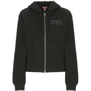 Kenzo, Dames, Sweatshirts & Hoodies, Zwart, Maat: L Katoen,