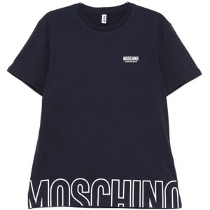 Moschino, Heren, Tops, Blauw, Maat: 2XL Katoen,