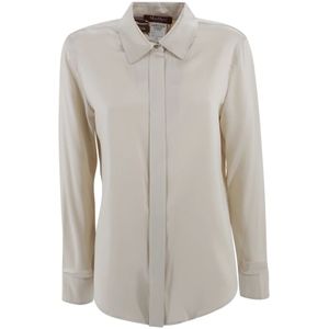 Max Mara Studio, Dames, Blouses & Shirts, Beige, Maat: S Zijde,