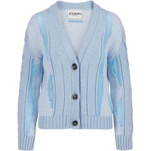 Iceberg, Dames, Truien, Blauw, Maat: S Wol,