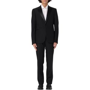 Emporio Armani, Heren, Pakken, Zwart, Maat: XL Wol,
