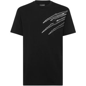 Plein Sport - T-Shirt Ronde Hals Scratch - Wit - Katoen