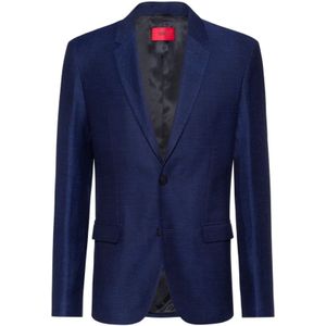 Hugo, Heren, Jassen, Blauw, Maat: M Linnen,