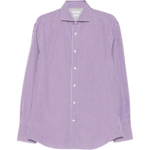 Brunello Cucinelli, Heren, Overhemden, Paars, Maat: M Katoen,