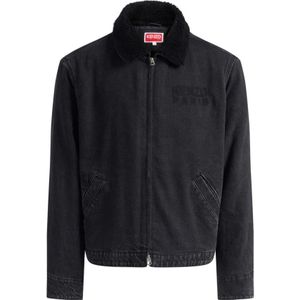 Kenzo, Heren, Jassen, Zwart, Maat: L Katoen,