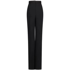 Dolce & Gabbana - Wollen Damesbroeken - Zwart - Wol, Zijde, Polyester
