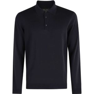 Roberto Collina, Heren, Tops, Blauw, Maat: 3XL