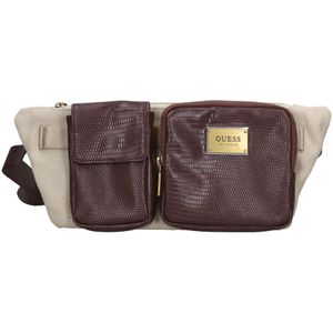 Guess, Heren, Tassen, Beige, Maat: ONE Size Leer,