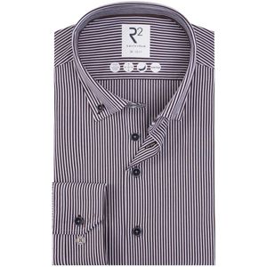 R2 Amsterdam, Heren, Overhemden, Grijs, Maat: 2XL