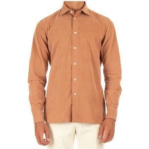Borriello Napoli, Heren, Overhemden, Bruin, Maat: XL Corduroy,