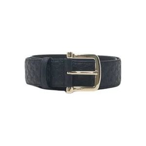 Zwart Microguccisima leren riem , Black , Dames , Maat: 80 CM