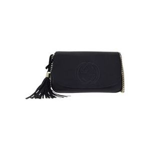 Gucci Compacte schoudertas met kwastdetail , Black , Dames , Maat: ONE Size