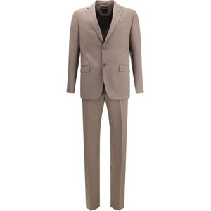 Zegna, Heren, Pakken, Bruin, Maat: M Wol,