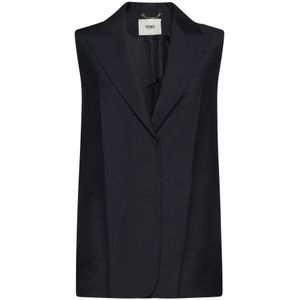 Fendi, Dames, Tops, Zwart, Maat: XS Wol,