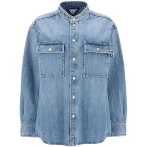 Bottega Veneta, Dames, Blouses & Shirts, Blauw, Maat: XS Denim,