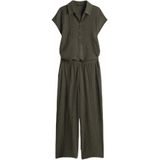 OPUS - Melti Polo - Jumpsuit - Dames - Met Structuurmotief