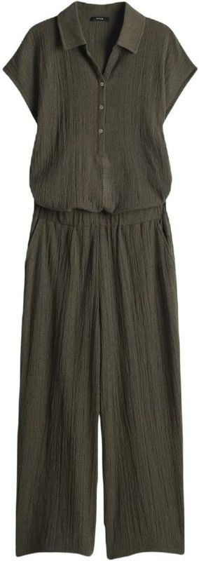 OPUS - Melti Polo - Jumpsuit - Dames - Met Structuurmotief