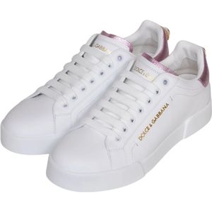 Dolce & Gabbana - Sneakers - Wit - Leer - Met Applicatie